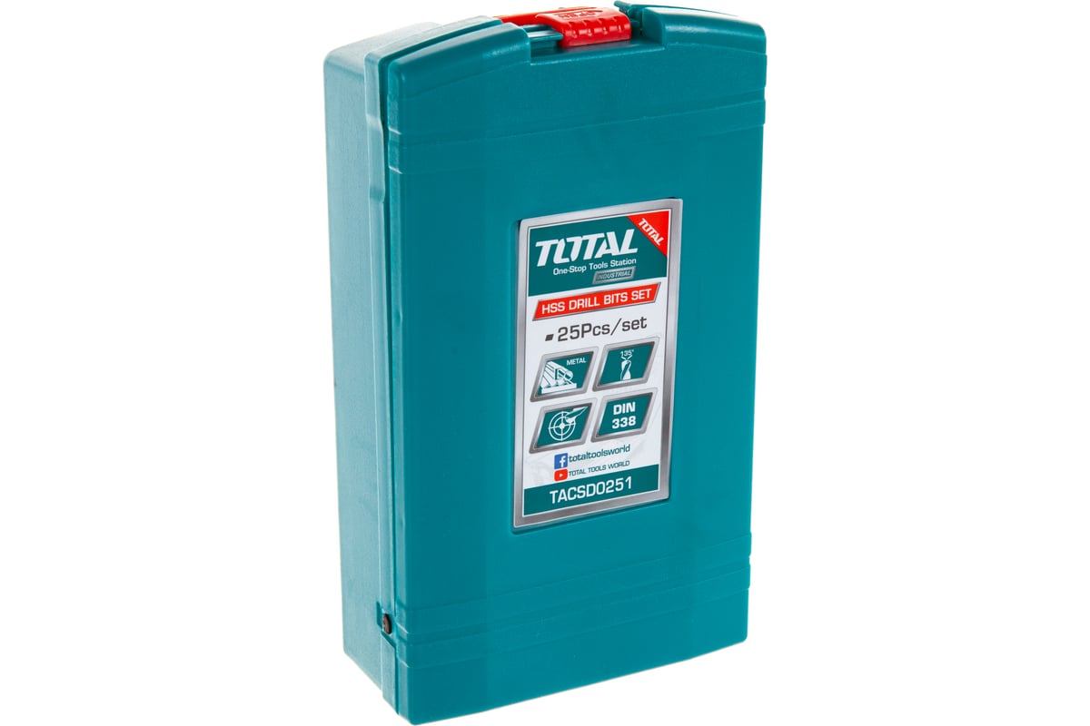 Набор сверл по металлу HSS, 25 шт. TOTAL TACSD0251 - выгодная цена ...