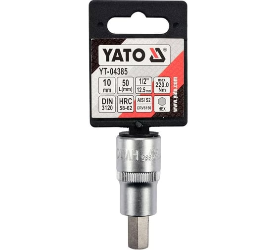 Головка торцевая c вставкой HEX 10 мм, 1/2" DR YATO YT-04385