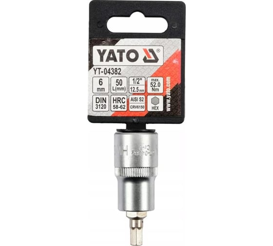 Головка торцевая c вставкой HEX 6 мм, 1/2" DR YATO YT-04382
