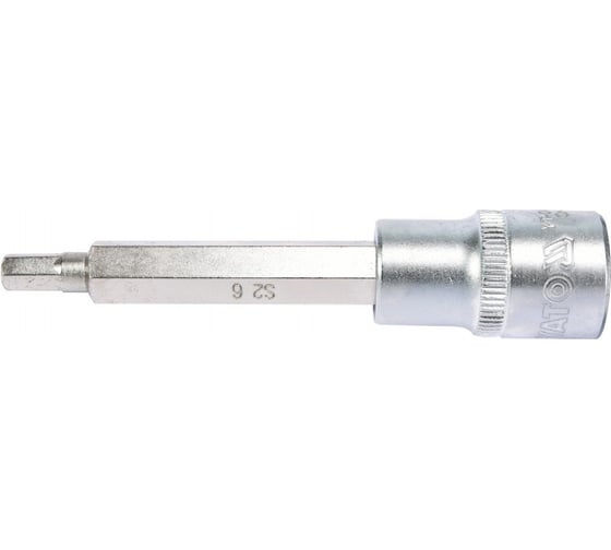 Головка торцевая с вставкой HEX 6 мм, 1/2" DR, 100 мм YATO YT-04392