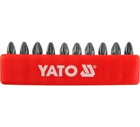 Бита крестовая 10 шт, PZ2, 1/4", 25 мм YATO YT-0471