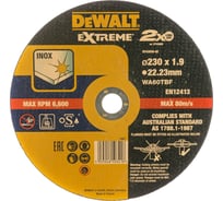 Круг отрезной EXTREME (для нержавеющей стали, 230x22.2x1.9 мм,тип 4) DEWALT DT43939