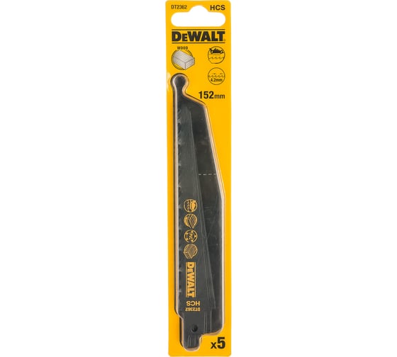 Полотно HCS по дереву 152х4.2 мм, S611D, 5 шт. DEWALT DT2362