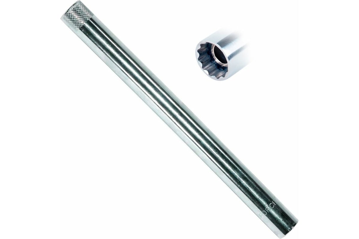 Головка свечная, магнитная, длинная 12-гранная 3/8", 14 мм, 250 мм ...
