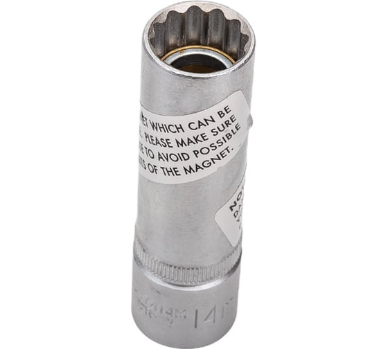Головка свечная, магнитная 12 гранная, 1/2", 14 мм, 70 мм FORCE 807414M