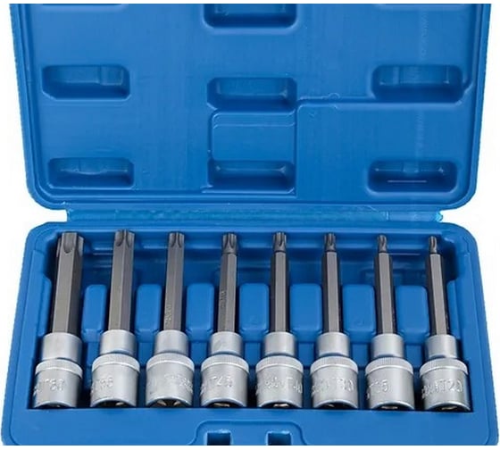 Набор головок со вставкой TORX 1/2" DR, длина 100 мм, 8 предметов VERTUL VR50190