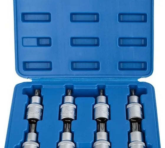 Набор головок со вставкой TORX 1/2" DR, длина 55 мм, 8 предметов VERTUL VR50187