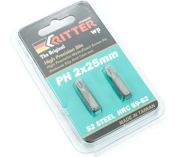 Бита WP PH2x25 мм, магнитная, 2 шт в блистерной упаковке RITTER PS20112021
