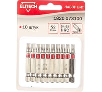 Биты (10 шт; TX30; 50 мм; S2; 54-58 HRC) Elitech 1820.073100