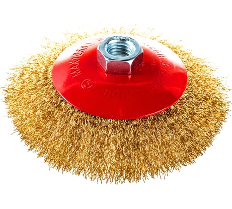 Щетка тарельчатая (125 мм; М14; латунированная волнистая 0.35 мм) для УШМ Elitech 1820.075300