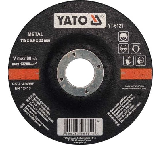 Диск зачистной по металлу, 115x6,0x22 YATO YT-6121 1