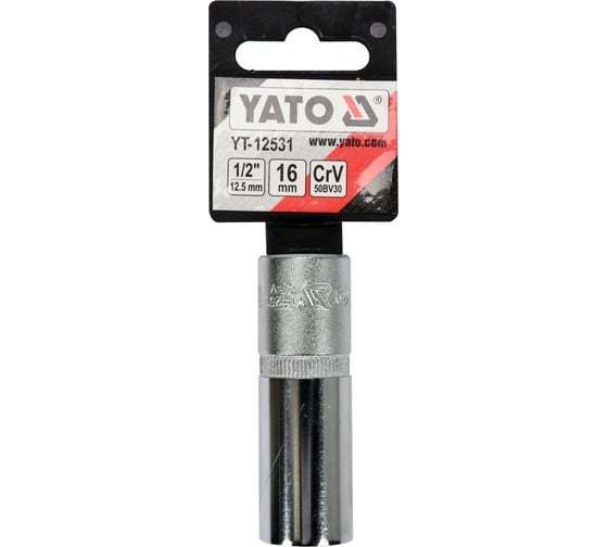 Головка свечная 16 мм, 1/2" DR YATO YT-12531