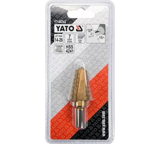 Сверло ступенчатое 14-26 мм YATO YT-44743