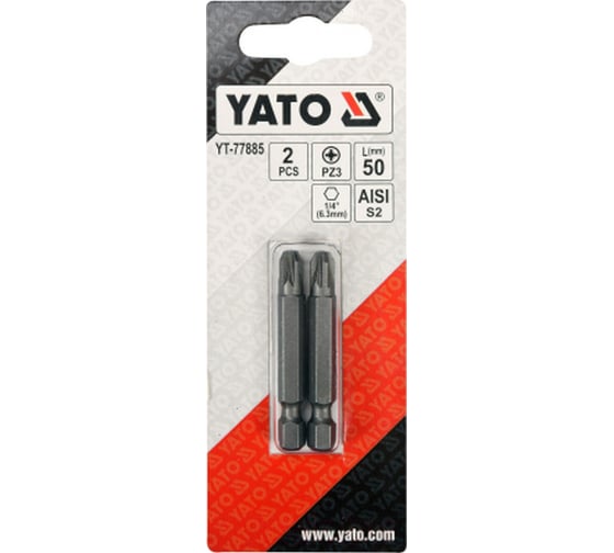 Бита PZ3, 2 шт, 1/4", 50 мм YATO YT-77885