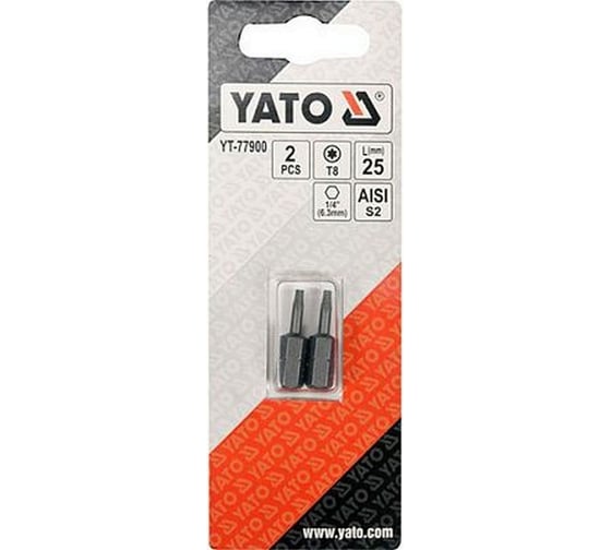 Бита TORX T8, 2 шт, 1/4", 25 мм YATO YT-77900