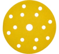 Шлифовальный круг на бумажной основе желтый, 150 мм, 15 отверстий, P280, 100 шт LIGREAT TL12094