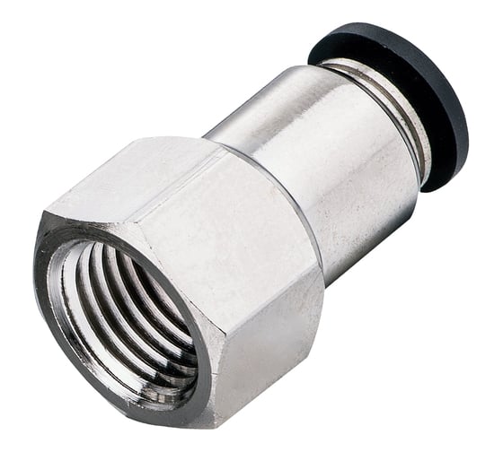 Фитинг цанговый прямой 4 мм, внутр. резьба 1/8", сталь, тип PCF TITAN LOCK TLP-PCF4-01