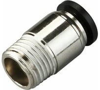 Фитинг цанговый прямой 6 мм, наруж. резьба 1/4", сталь, тип POC TITAN LOCK TLP-POC6-02