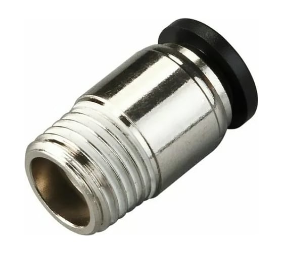 Фитинг цанговый прямой 6 мм, наруж. резьба 3/8", сталь, тип POC TITAN LOCK TLP-POC6-03