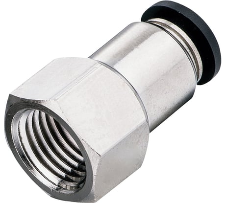 Фитинг цанговый прямой 4 мм, внутр. резьба 1/4", сталь, тип PCF TITAN LOCK TLP-PCF4-02