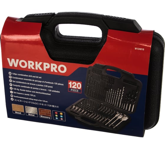 Набор сверл и бит 120 предметов WORKPRO W124018