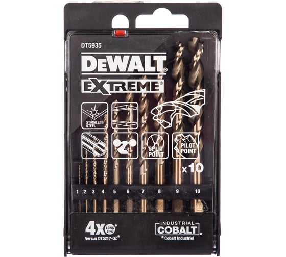 Набор сверл по металлу EX HSS-CO, 10 шт. DEWALT DT5935