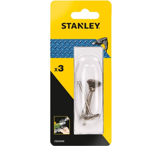 Набор стальных щеток для дрели 25,15,5 мм, 3 шт. Stanley STA36090