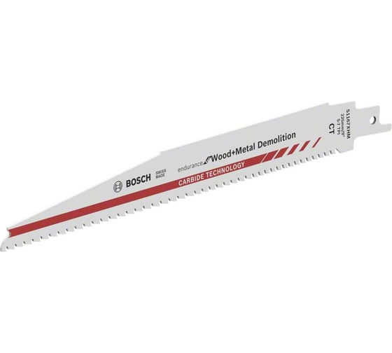 Пилки по дереву и металлу S1167XHM Endurance for Wood+Metal Demolition, 10 шт. Bosch 2608653312