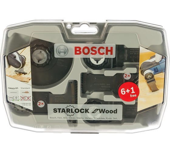 Набор пилок Starlock для дерева и дерева с гвоздями 6+1 Bosch 2608664623