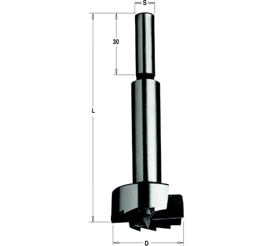 Сверло Форстнера SP 55x90 мм, Z=2+2, хвостовик 10x30 мм RH CMT 537.550.31 1