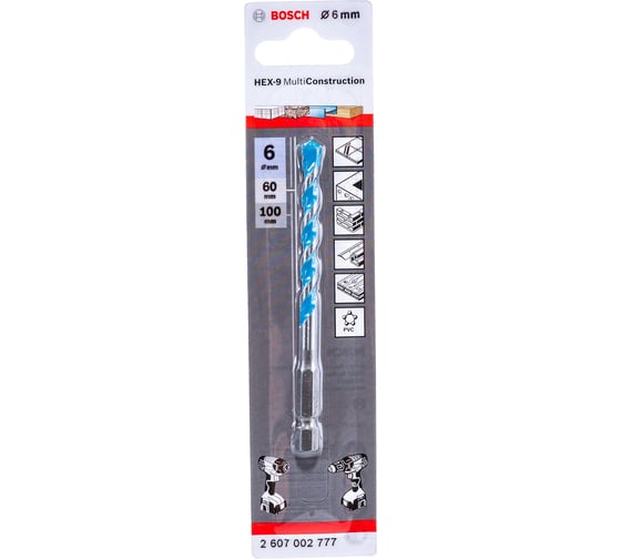 Сверло универсальное HEX-9 Multi Construction (6х60х100 мм) Bosch 2607002777