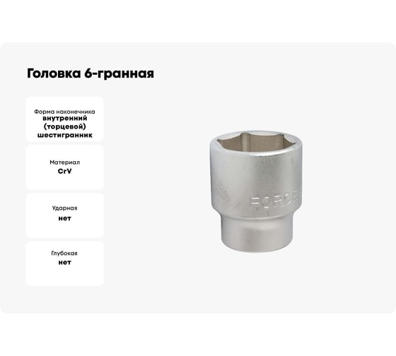 Головка 6 гранная (21 мм, 36 мм, 3/4") FORCE 56521