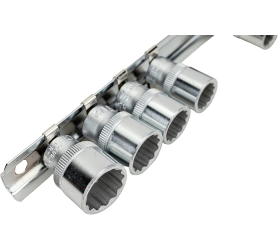 Набор головок 1/4", 12 гранные, дюймовые, на планке,11 шт. FORCE 21110