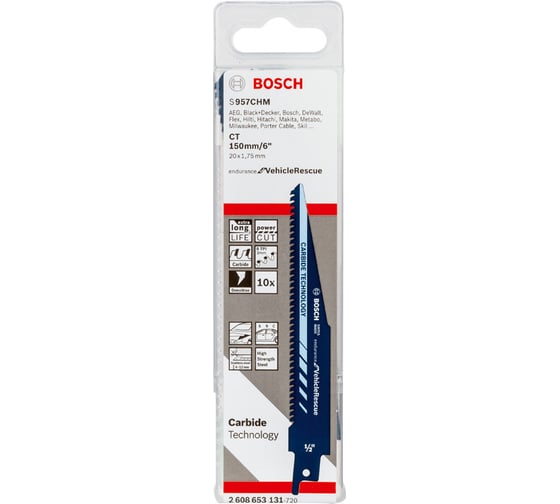 Полотно пильное для спасательных работ S957CHM (150 мм; 10 шт.) Bosch 2608653131