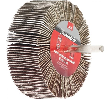 Круг лепестковый (80x30x6 мм; P60) для дрели MATRIX 74142