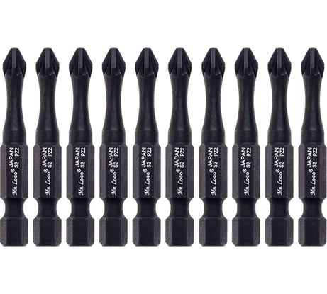Бита для шуруповерта магнитная торсионная PZ2, 50 мм, S2, (блистер), 10 шт Mr.Logo A050PZ2T-10