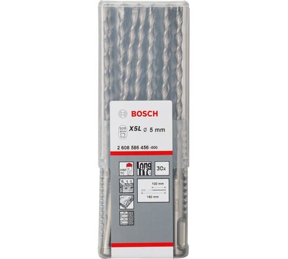 Бур по бетону SDS plus-7 (5x100x160 мм; 30шт.) Bosch 2608586456