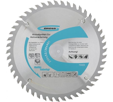 Пильный диск по дереву 230x32/30 мм, 48Т GROSS 73333