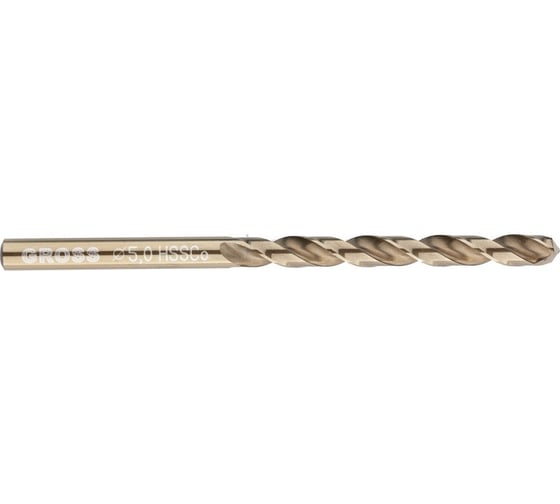 Сверло спиральное по металлу, 5,0 мм, HSS-Co GROSS 72317