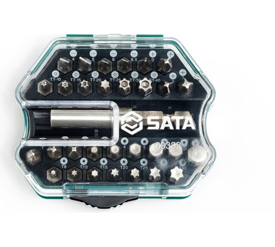 Биты комбинированные набор 31 предмет, 1/4" (6.3 мм), пластиковая коробка Sata 9332 1