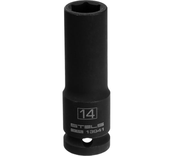 Головка ударная удлиненная шестигранная (14 мм; CrMo; 1/2DR) STELS 13941
