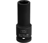 Головка ударная удлиненная шестигранная (15 мм; CrMo; 1/2DR) STELS 13942