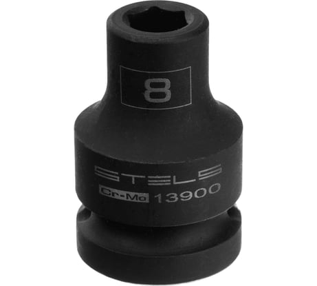 Головка ударная шестигранная (8 мм; CrMo; 1/2DR) STELS 13900