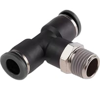 Фитинг цанговый Т-образный 4 мм, наруж. резьба 1/4", пластик, тип PB TITAN LOCK TLP-PB4-02