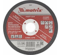 Круг отрезной по металлу (125х22.2х2 мм) MATRIX 74337