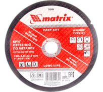 Круг отрезной по металлу (180х22.2х2 мм) MATRIX 74349