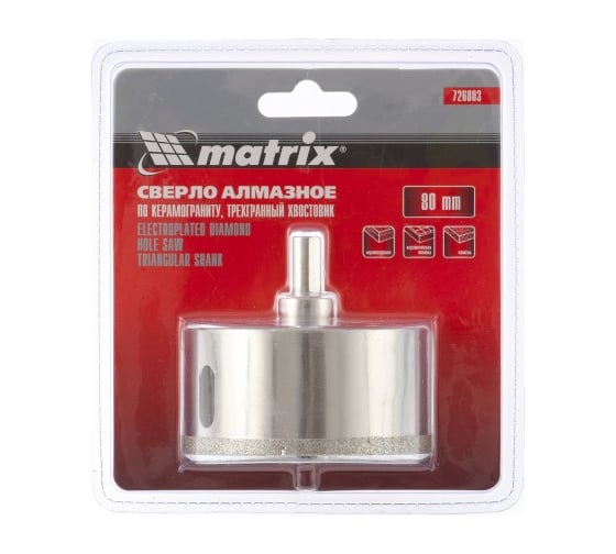 Сверло алмазное по керамограниту (80х67 мм) MATRIX 726803