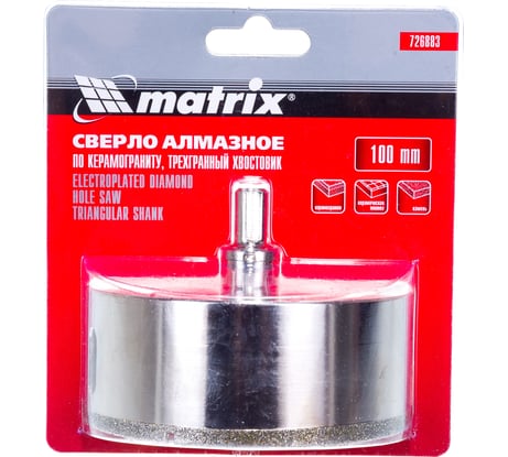 Сверло алмазное по керамограниту (100х67 мм) MATRIX 726883