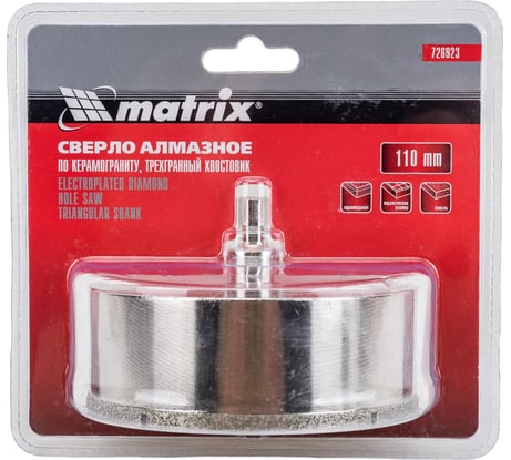 Сверло алмазное по керамограниту (110х67 мм) MATRIX 726923