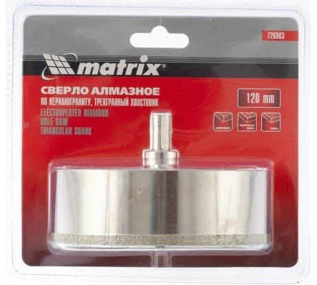 Сверло алмазное по керамограниту (120х67 мм) MATRIX 726963